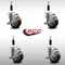 Service Caster 3.5'' SS Maroon Poly Swivel 7/8'' Expanding Stem Caster Set with Brake, 4PK SCC-SSEX20S3514-PPUB-MRN-TLB-78-4 - alternate 2